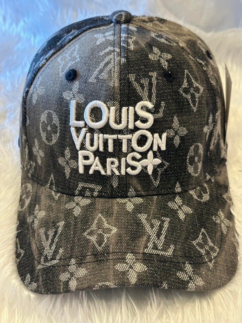 Black Monogram Denim Baseball Cap